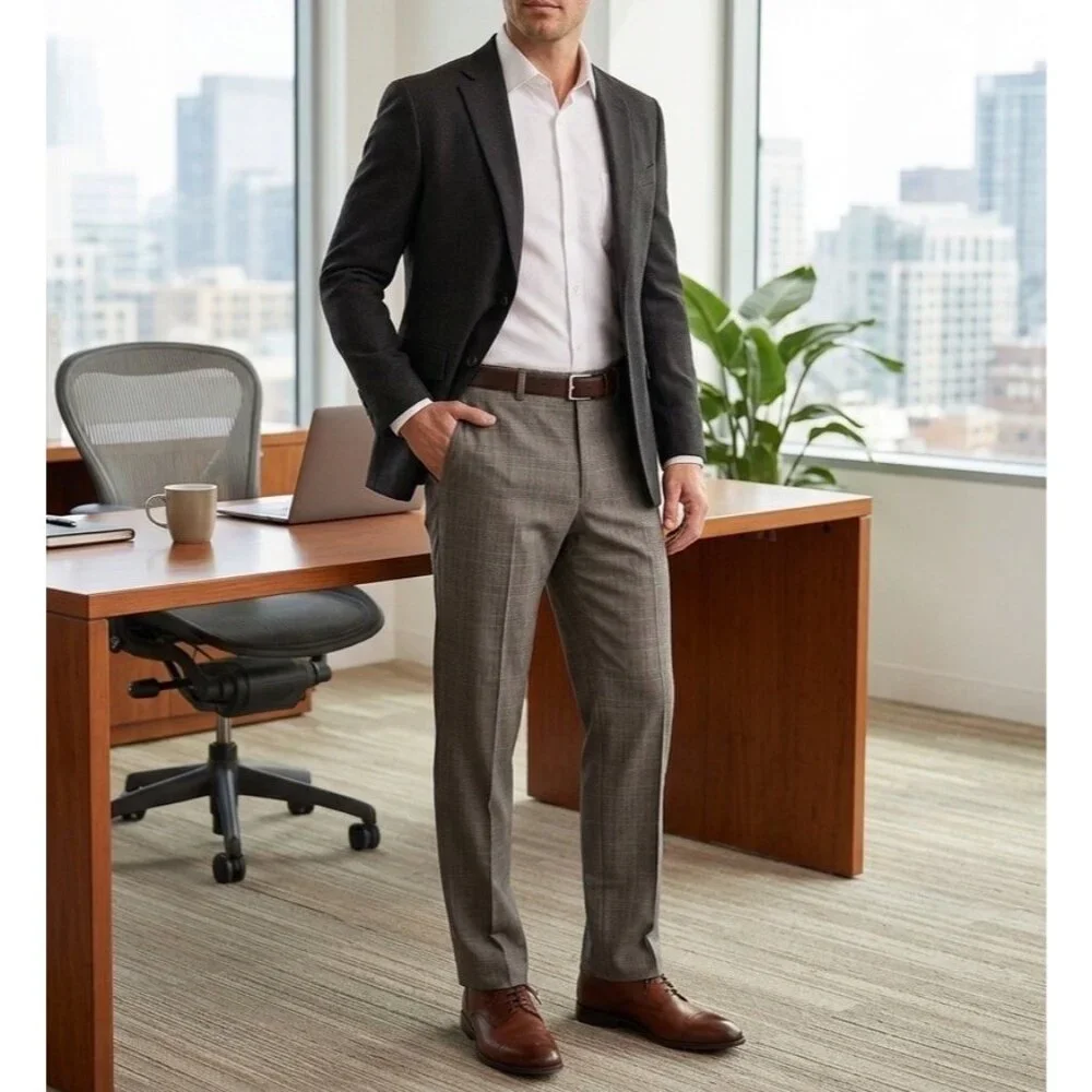 Banana Republic Dress Pants Mens 33X30 Brown 100% Cotton Modern Fit Office Event